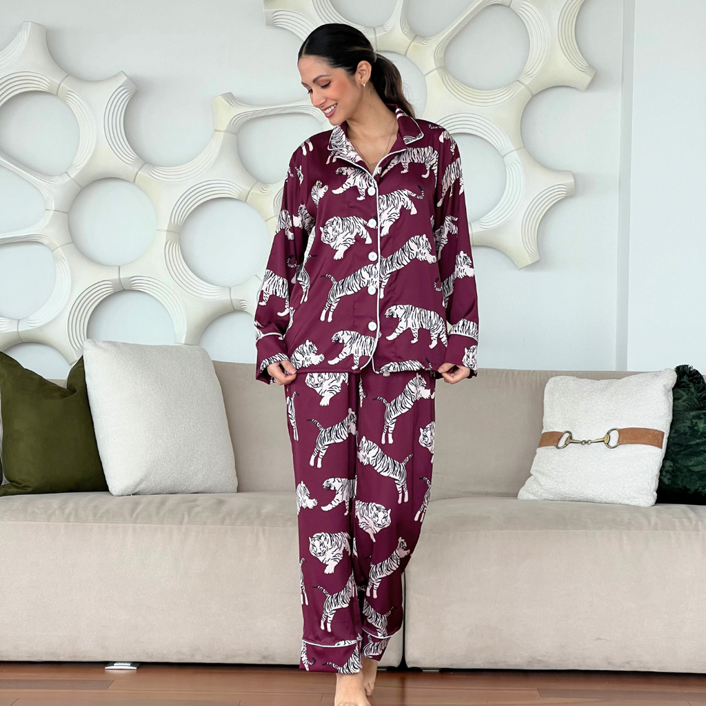 Pijama Savannah Burgundy Silk