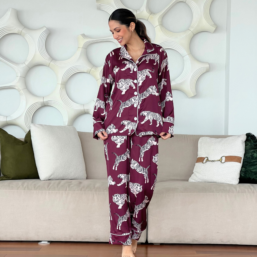Pijama Savannah Burgundy Silk