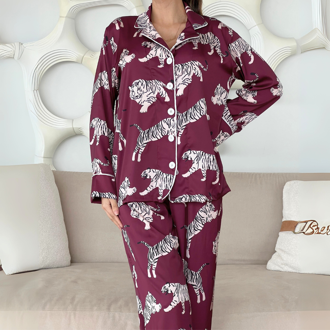 Pijama Savannah Burgundy Silk