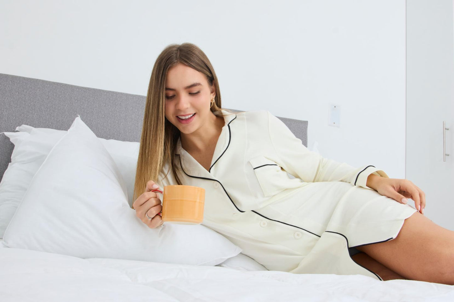 Pijama Luciana Manga Larga - Crema