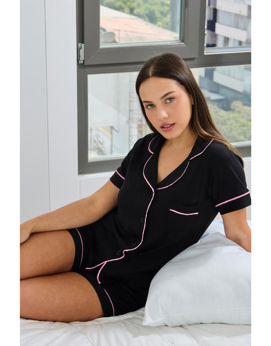 Pijama Lisa - Black and Pink