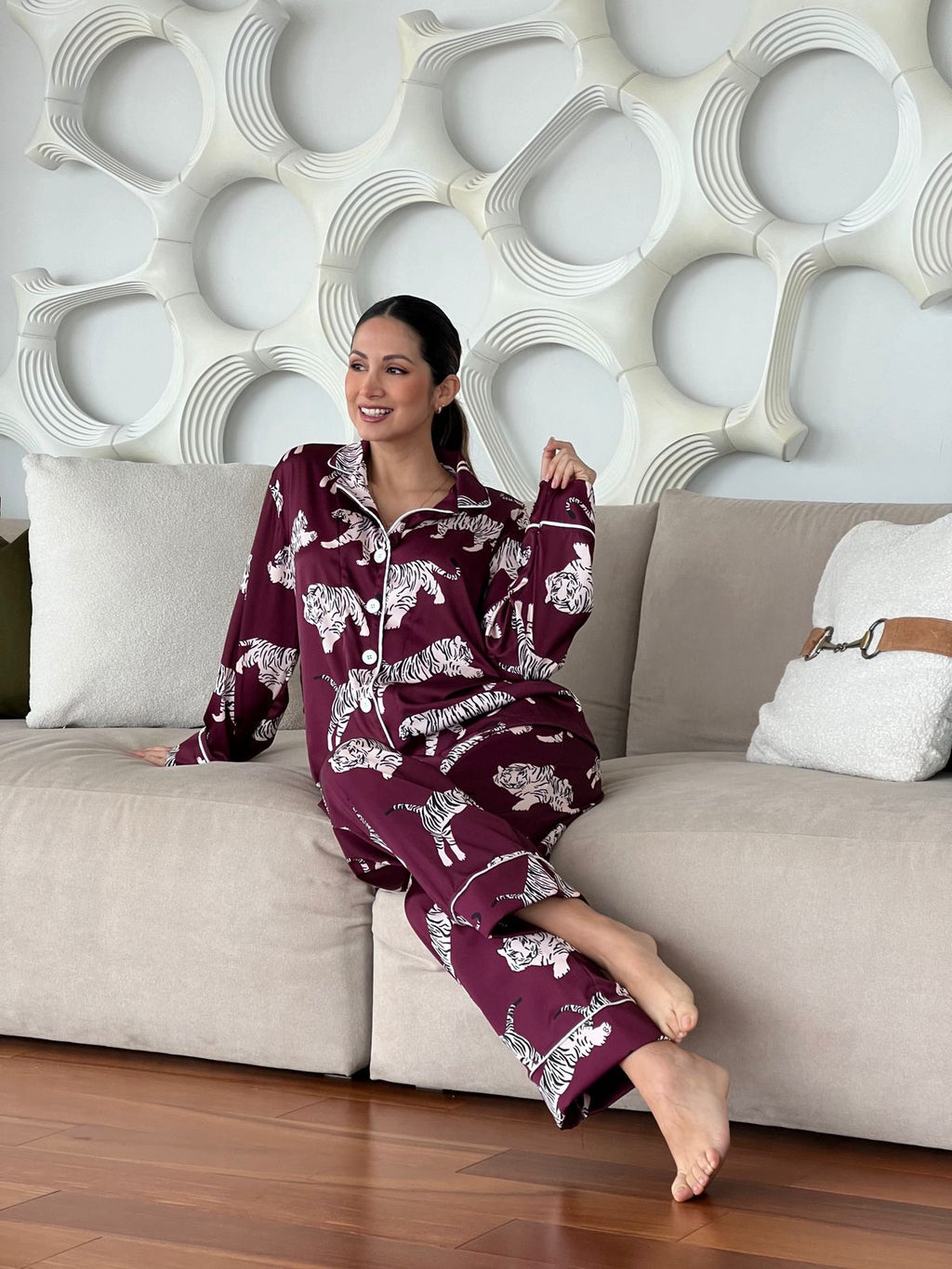 Pijama Savannah Burgundy Silk