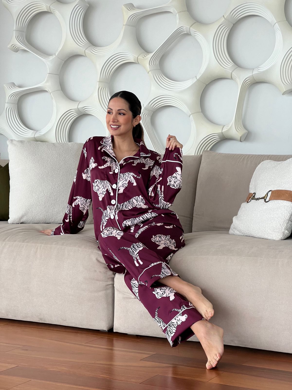 Pijama Savannah Burgundy Silk