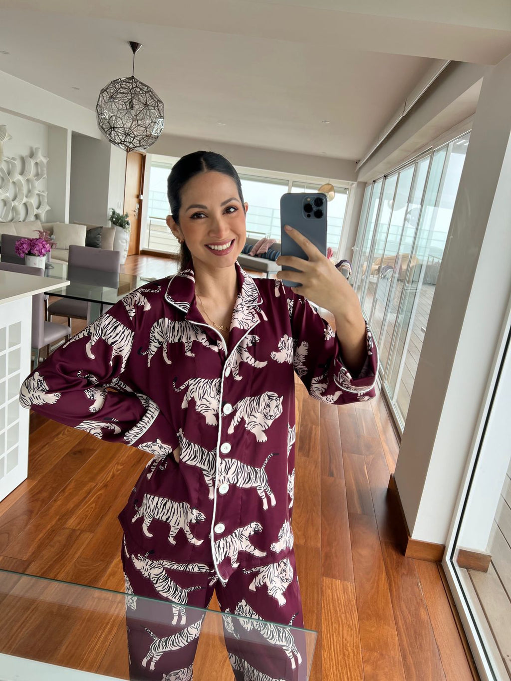 Pijama Savannah Burgundy Silk